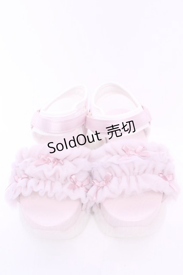 画像2: axes femme POETIQUE / チュールフリルスポサン M ピンク O-25-11-14-1049-AX-SH-OW-OS (2)