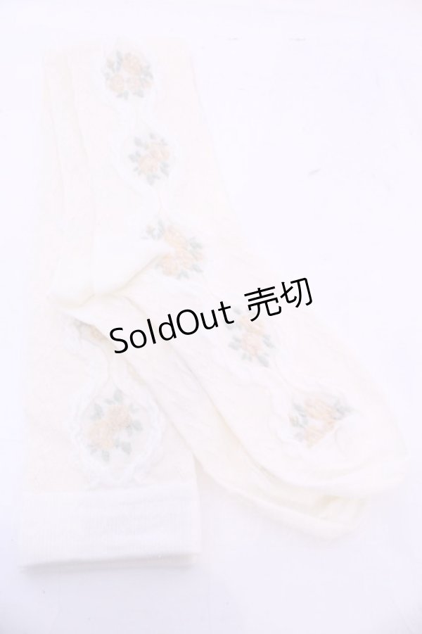 画像2: m petit by misako / ECAMOVKバラレースソックス  アイボリー O-25-11-14-1053-LO-ZA-OW-OS (2)