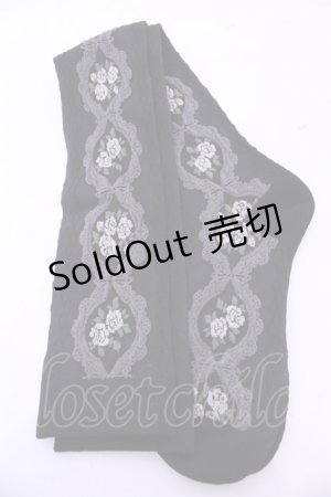 画像: m petit by misako / ECAMOVKバラレースソックス  クロ O-25-11-14-1054-LO-ZA-OW-OS