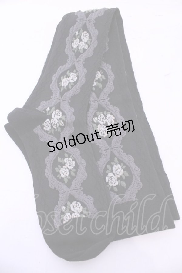 画像2: m petit by misako / ECAMOVKバラレースソックス  クロ O-25-11-14-1054-LO-ZA-OW-OS (2)