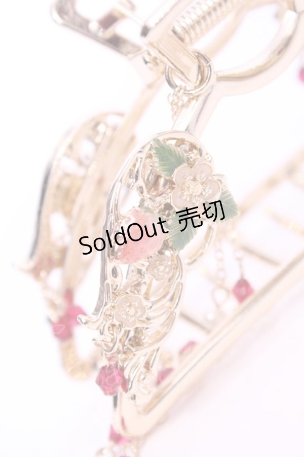 画像2: axes femme / いちごモチーフバンスクリップ  ゴールド O-25-11-14-1069-AX-AC-OW-OS (2)