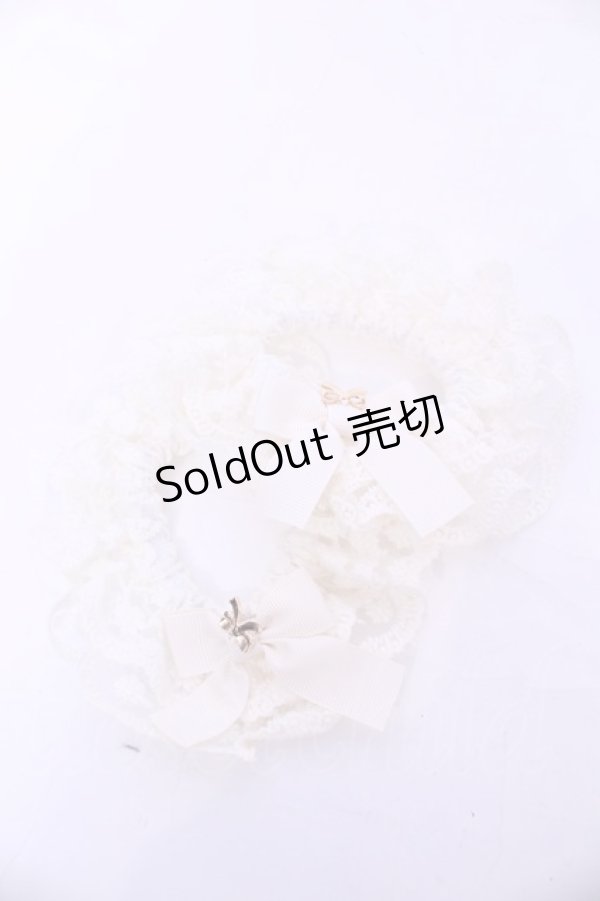 画像1: m petit by misako / リボンチャームシュシュ  アイボリー O-25-11-14-1071-LO-AC-OW-OS (1)