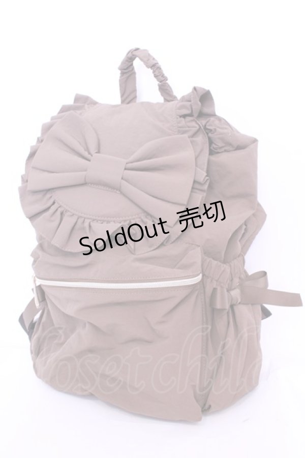 画像1: m petit by misako / TT AM リボンフラップ リュックサック  ブラウン O-25-11-14-1023-LO-BG-OW-ZT-K024 (1)