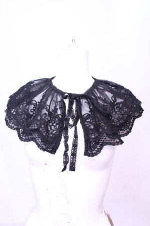 画像: m petit by misako / AMレース付け襟  クロ O-25-11-14-1027-LO-ZA-OW-OS