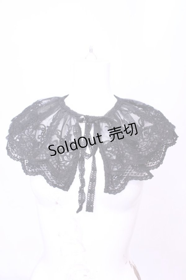 画像1: m petit by misako / AMレース付け襟  クロ O-25-11-14-1027-LO-ZA-OW-OS (1)