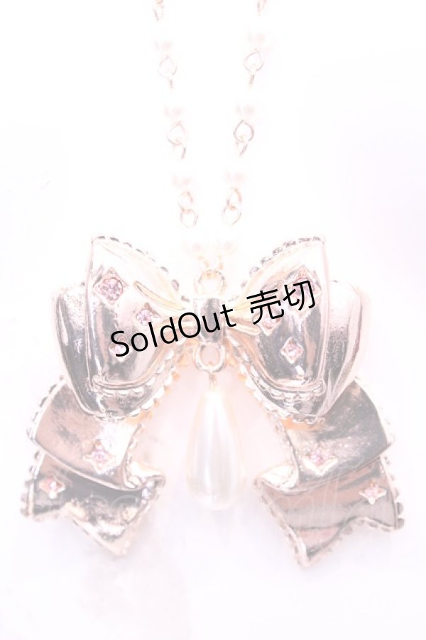 画像1: axes femme kawaii / リボンネックレス  ピンクゴールド O-25-11-14-1033-AX-AC-OW-OS (1)