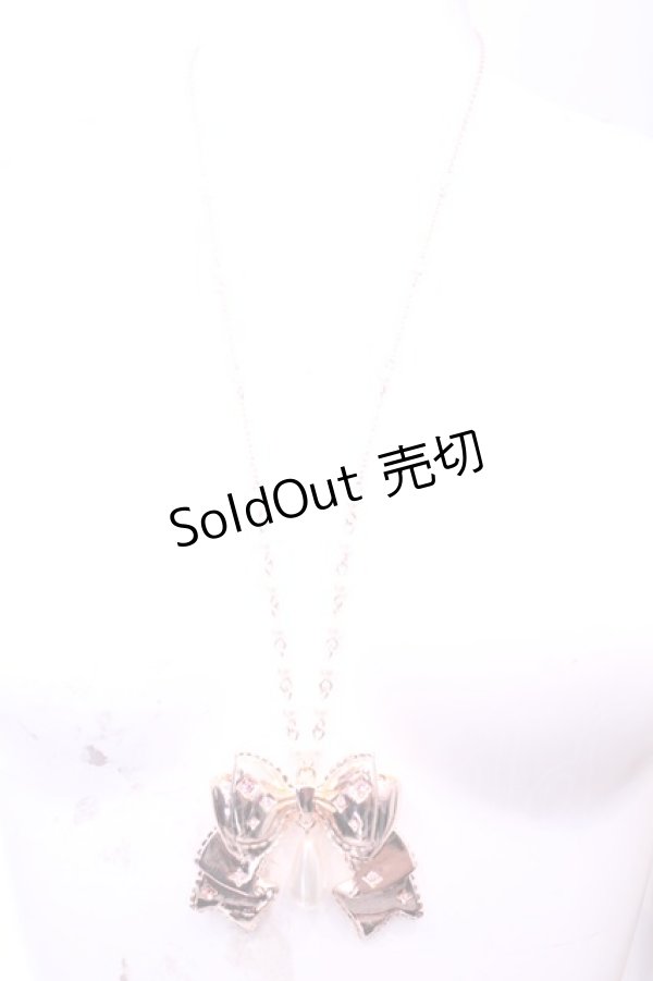 画像2: axes femme kawaii / リボンネックレス  ピンクゴールド O-25-11-14-1033-AX-AC-OW-OS (2)