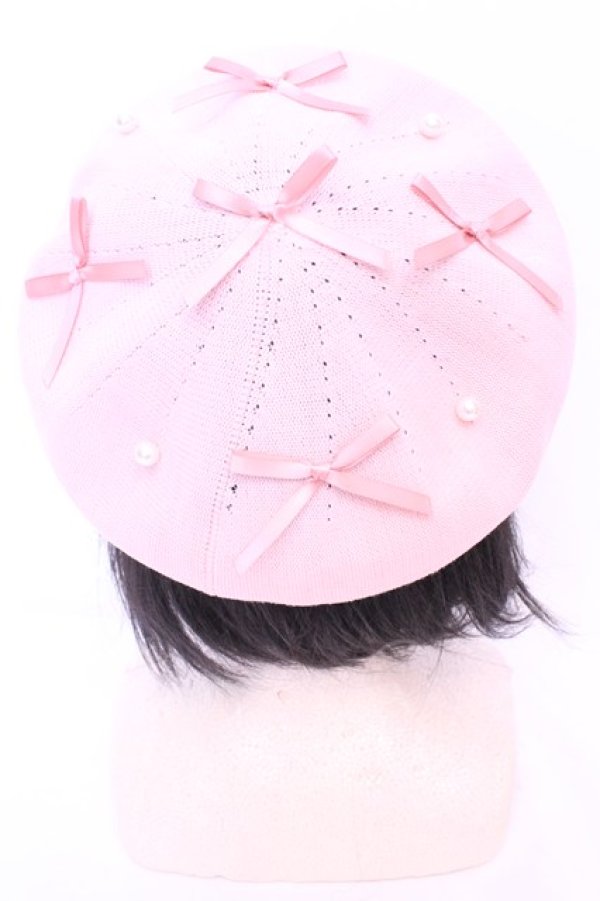 画像2: axes femme POETIQUE / リボンパールサマーベレー  ピンク O-25-11-14-1034-AX-AC-OW-OS (2)