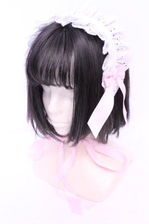 画像: Chalmiere / コットンレースヘッドドレス  ピンク O-25-11-14-1039-LO-AC-OW-OS