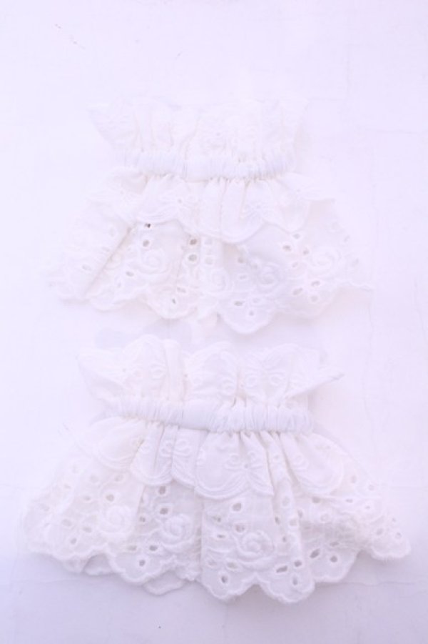 画像2: Chalmiere / コットンレースお袖留め  シロ×ピンク O-25-11-14-1041-LO-ZA-OW-OS (2)