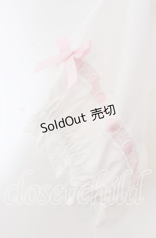 画像2: axes femme kawaii / 梯子レース半袖ブラウス M シロ O-25-11-14-059-AX-BL-OW-OS (2)