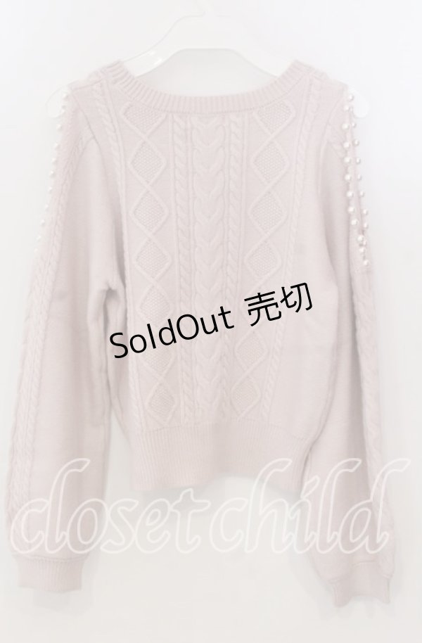 画像3: evelyn / ショルダーパールニット  ピンク O-25-11-14-060-LO-TO-OW-OS (3)