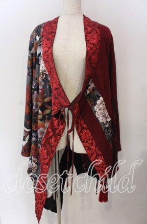 画像: Qutie Frash / 着物カーデ  レッド O-25-11-14-063-QU-JA-OW-OS