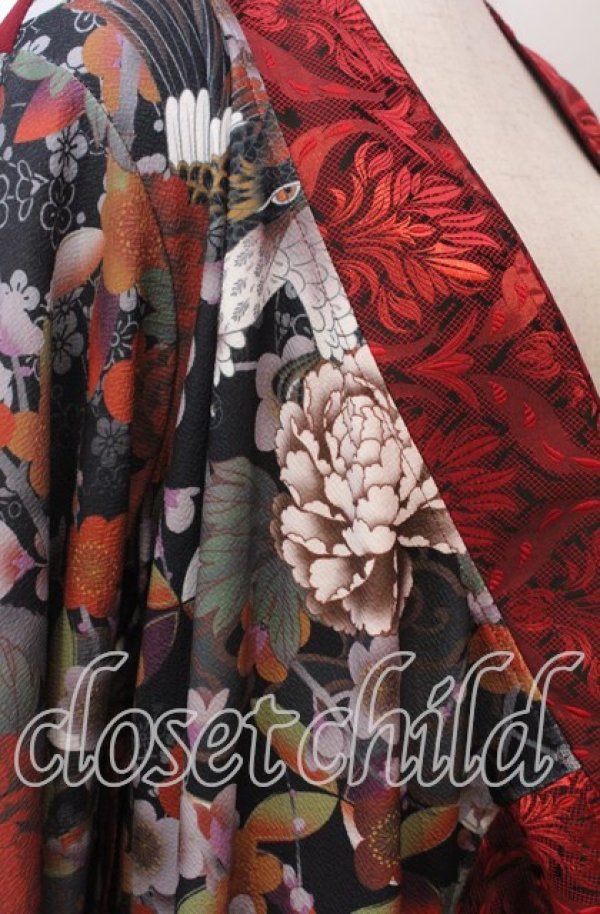 画像2: Qutie Frash / 着物カーデ  レッド O-25-11-14-063-QU-JA-OW-OS (2)