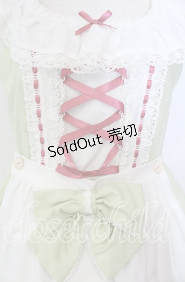 画像2: Dream Syndrome / いちごうさぎ　ジャンパースカート  グリーン O-25-11-14-015-LO-OP-OW-ZT214 (2)