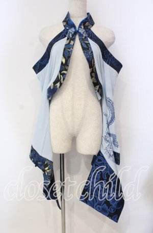 画像: Qutie Frash / チャイナオフショル着物カーデ  ブルー O-25-11-15-027-QU-TO-OW-OS