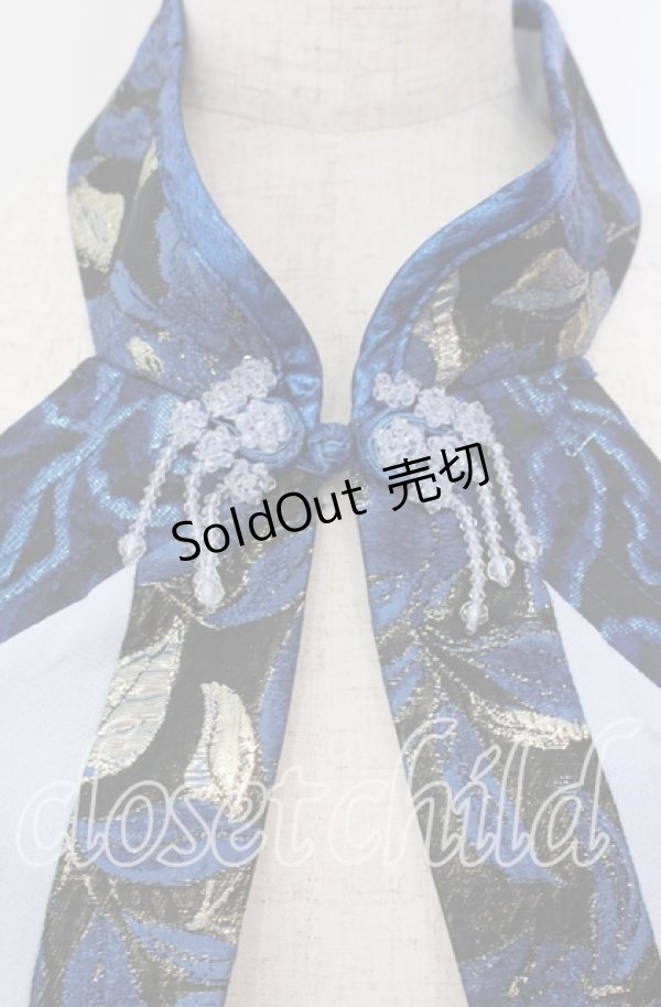 画像2: Qutie Frash / チャイナオフショル着物カーデ  ブルー O-25-11-15-027-QU-TO-OW-OS (2)