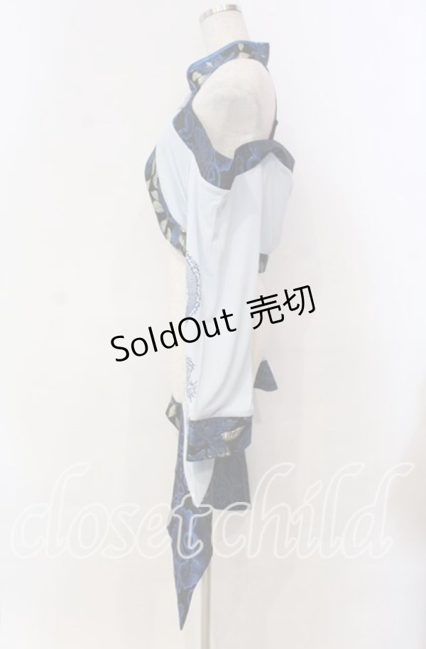 画像4: Qutie Frash / チャイナオフショル着物カーデ  ブルー O-25-11-15-027-QU-TO-OW-OS (4)