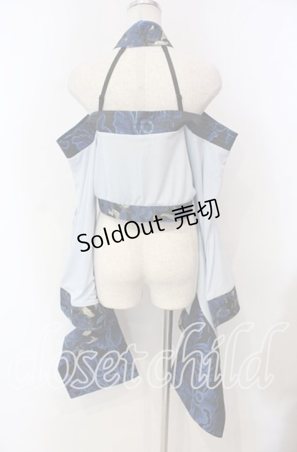 画像5: Qutie Frash / チャイナオフショル着物カーデ  ブルー O-25-11-15-027-QU-TO-OW-OS (5)