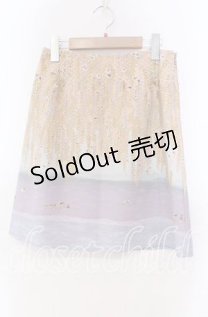 画像: Franche Lippee / 藤の花柄スカート Ｍ オレンジ×ラベンダー O-25-11-15-029-LO-SK-IG-OS