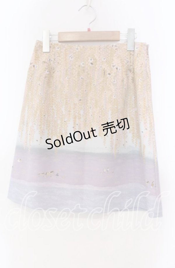 画像1: Franche Lippee / 藤の花柄スカート Ｍ オレンジ×ラベンダー O-25-11-15-029-LO-SK-IG-OS (1)