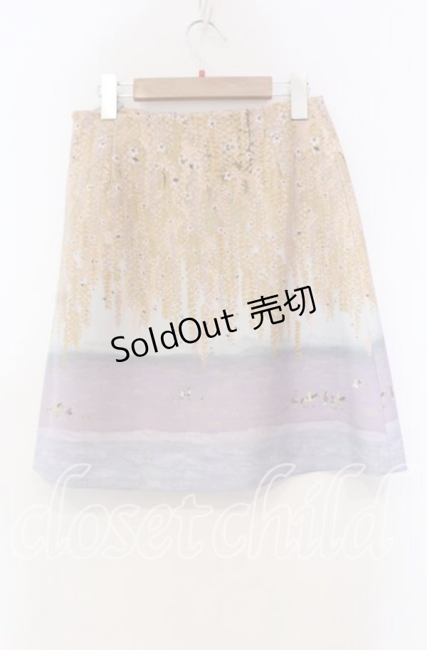 画像3: Franche Lippee / 藤の花柄スカート Ｍ オレンジ×ラベンダー O-25-11-15-029-LO-SK-IG-OS (3)