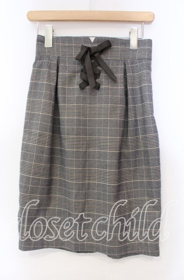 画像1: Fi.n.t / フロントレースアップタイトスカート  グレー O-25-11-15-031-CA-SK-IG-ZT522 (1)