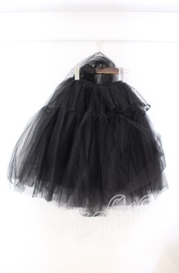 画像1: Hoshibako Works / 46cmショートボリュームチュールパニエスカート  クロ O-25-11-15-004-LO-SK-OW-ZTGD0003 (1)