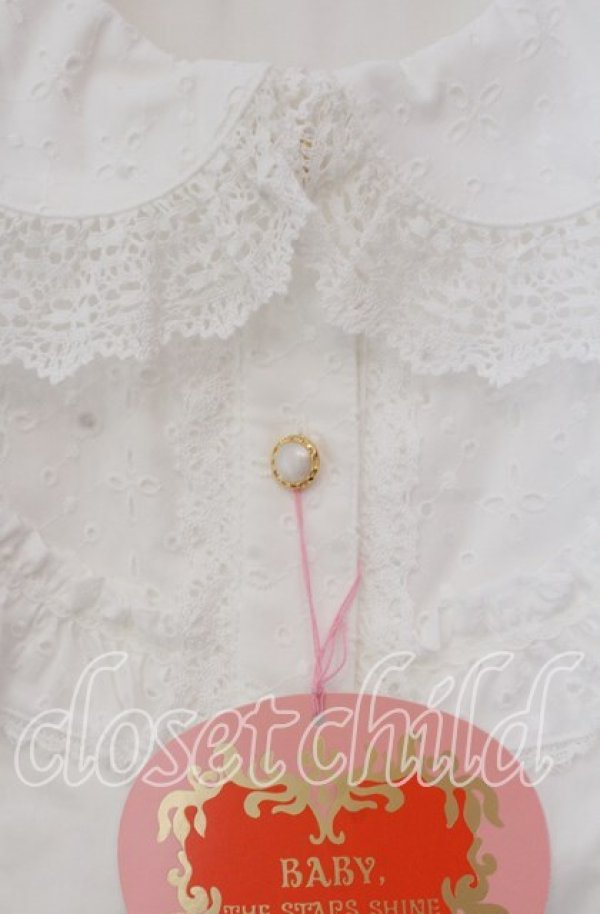 画像2: BABY,THE STARS SHINE BRIGHT / レーシィフローラルブラウス  シロ O-25-11-15-037-BA-BL-OW-OS (2)