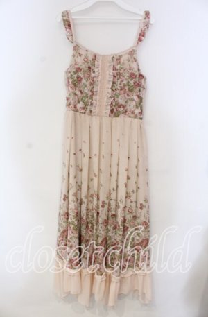 画像: axes femme / 薔薇柄マキシワンピース  ピンクベージュ O-25-11-15-039-AX-OP-IG-OS