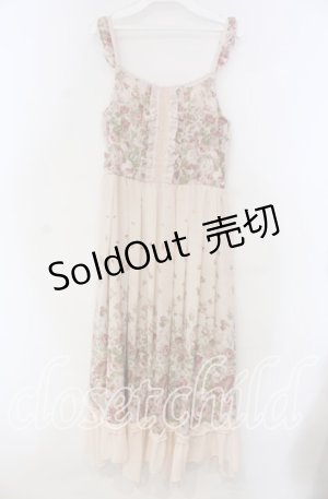 画像: axes femme / 薔薇柄マキシワンピース  ピンクベージュ O-25-11-15-039-AX-OP-IG-OS