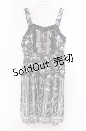 画像: axes femme / ローズストライプジャンドレ  ブラウン O-25-11-15-041-AX-OP-IG-OS