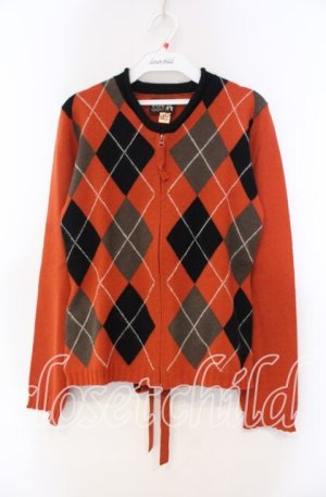 画像: Jean Paul GAULTIER / アーガイルニットジップアップカーディガン 40 オレンジ O-25-11-15-044-GO-TO-IG-OS