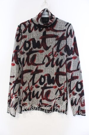 画像: Jean Paul GAULTIER / FEMME グラフィックハイネックニット 40 アイボリー×ブラック×レッド O-25-11-15-045-GO-TO-IG-OS