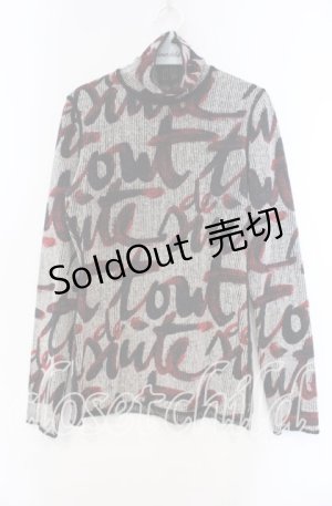 画像: Jean Paul GAULTIER / FEMME グラフィックハイネックニット 40 アイボリー×ブラック×レッド O-25-11-15-045-GO-TO-IG-OS