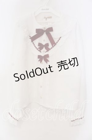 画像: Amavel / Classical Ladder Lace ブラウス  シロ×ワイン O-25-11-15-046-CA-BL-IG-OS