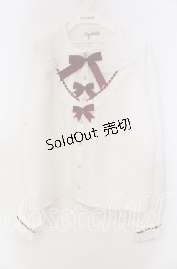 画像1: Amavel / Classical Ladder Lace ブラウス  シロ×ワイン O-25-11-15-046-CA-BL-IG-OS (1)