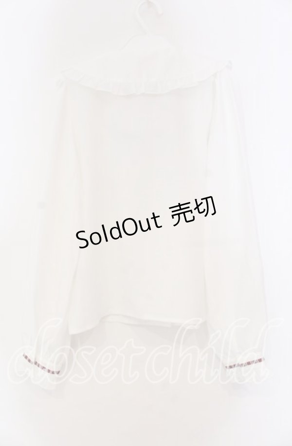 画像3: Amavel / Classical Ladder Lace ブラウス  シロ×ワイン O-25-11-15-046-CA-BL-IG-OS (3)