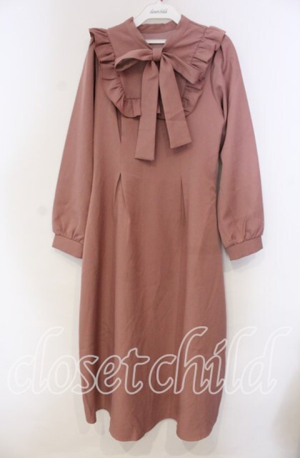 画像1: DearMyLoveRose / ラッフルフリルボウタイワンピース Ｍ ピンク O-25-11-15-047-EL-OP-IG-ZT227 (1)