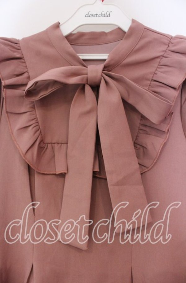 画像2: DearMyLoveRose / ラッフルフリルボウタイワンピース Ｍ ピンク O-25-11-15-047-EL-OP-IG-ZT227 (2)