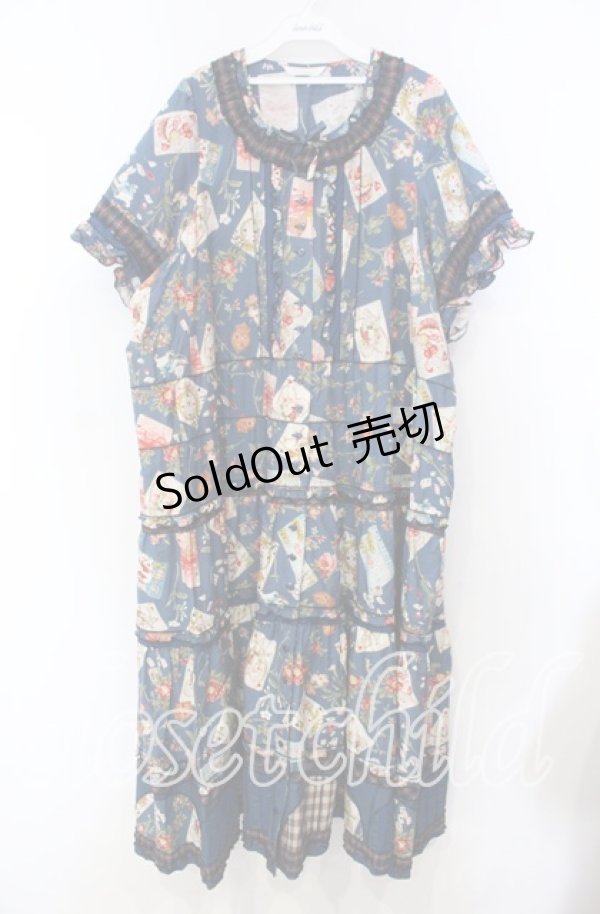 画像1: PINK HOUSE / クイーンアリスプリントパッチワークワンピース【お直しあり】  アオ O-25-11-15-053-LO-OP-IG-OS (1)