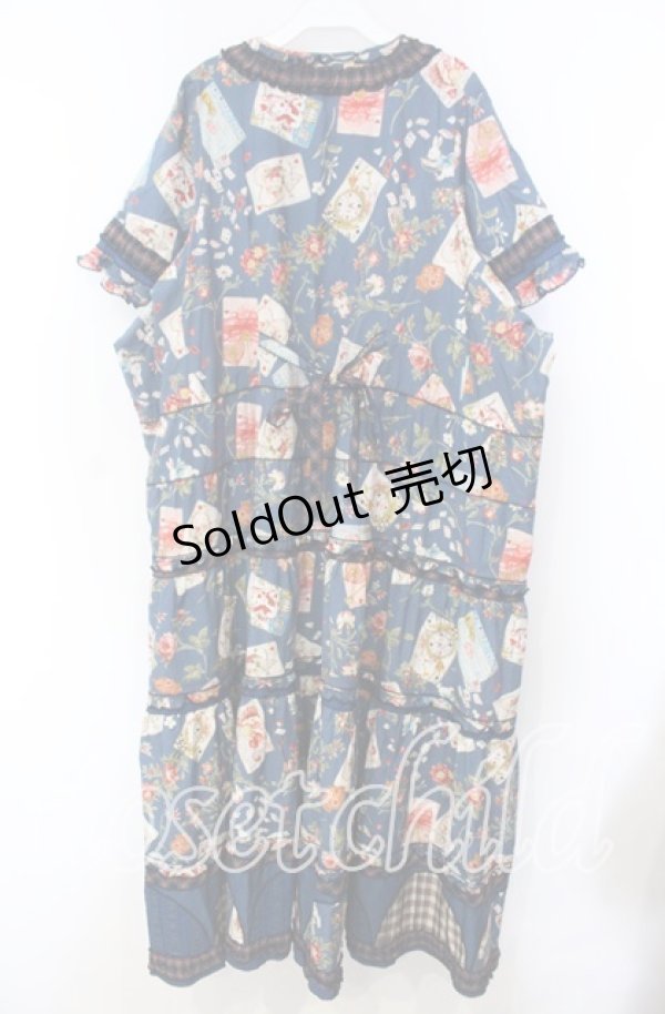 画像4: PINK HOUSE / クイーンアリスプリントパッチワークワンピース【お直しあり】  アオ O-25-11-15-053-LO-OP-IG-OS (4)