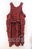 画像3: PINK HOUSE / シャギー起毛タータンチェックノースリーブワンピース【お直し有り】  アカチェック O-25-11-15-054-LO-OP-IG-OS (3)