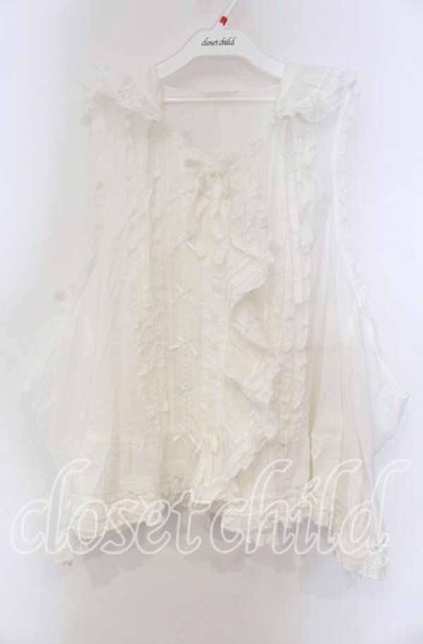 画像1: PINK HOUSE / うさぎの耳フード付きベストブラウス【お直しあり】  シロ O-25-11-15-055-LO-TO-IG-OS (1)