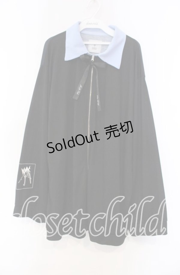 画像1: 【SALE】KMK / ビックシルエットカットブルゾン  ブラック×ブルー O-25-11-15-060-PU-TO-IG-ZT036 (1)