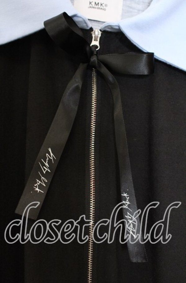 画像2: KMK / ビックシルエットカットブルゾン  ブラック×ブルー O-25-11-15-060-PU-TO-IG-ZT036 (2)