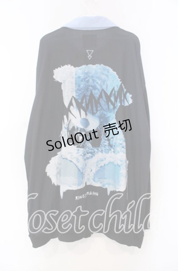 画像4: 【SALE】KMK / ビックシルエットカットブルゾン  ブラック×ブルー O-25-11-15-060-PU-TO-IG-ZT036 (4)