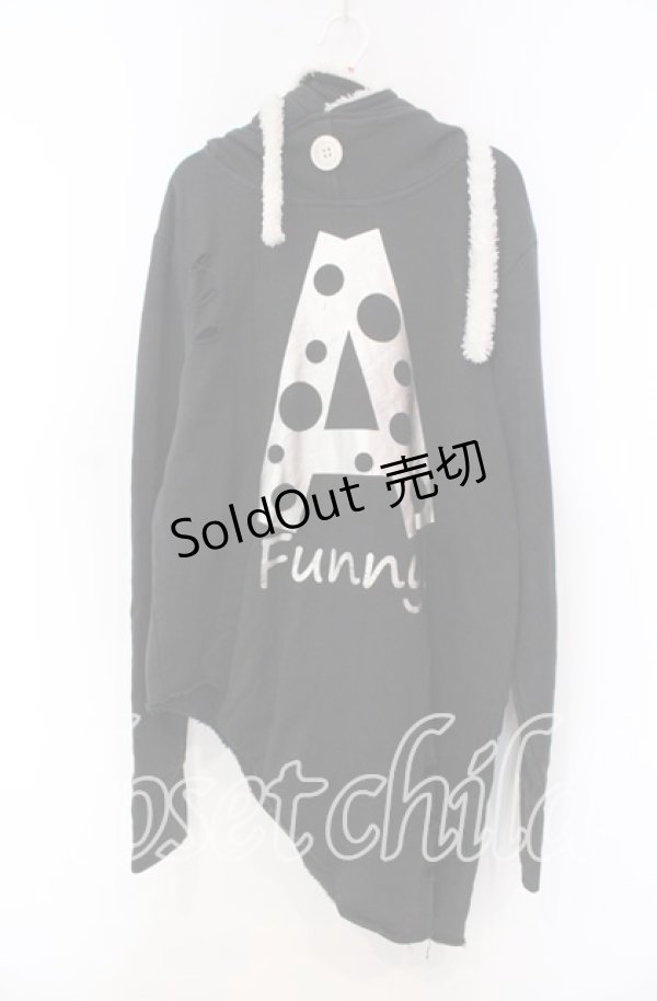 画像1: KMK / プリントボアフーディ  ブラック×シルバー×オフ O-25-11-15-061-PU-TO-IG-OS (1)