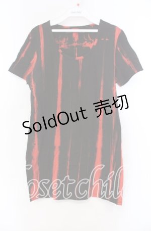 画像: SEANA / ブリーチワイドUネックTシャツ Ｍ レッド×ブラック O-25-11-15-064-PU-TS-IG-OS