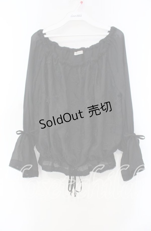 画像1: axes femme / 立体レースブラウジングプルオーバー  クロ O-25-11-15-066-AX-TO-IG-OS (1)